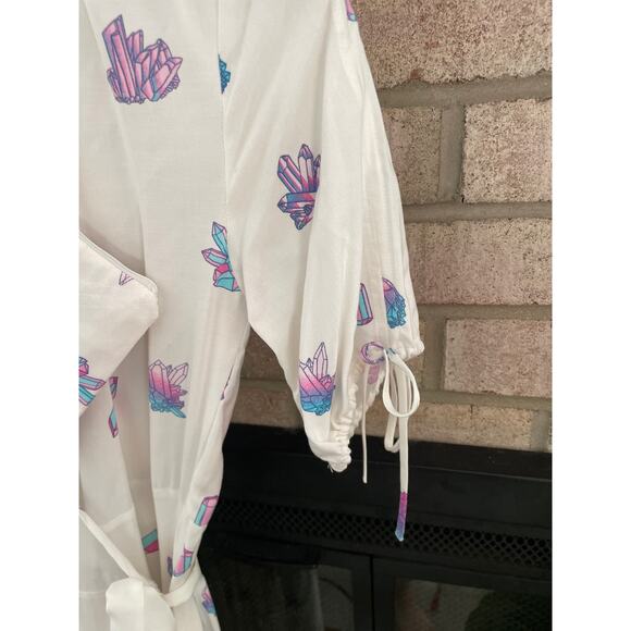 Wildfox Crystal Wrap Maxi Dress XS White Hippie Boho Festival - Picture 6 of 15